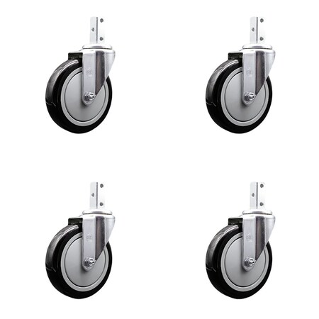 Service Caster Regency 600CASTHD4P Replacement Caster Set, 4PK REG-SCC-SQ20S514-PPUB-BLK-34-4